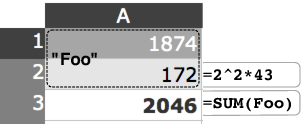 [A Spreadsheet with Three Cells]
