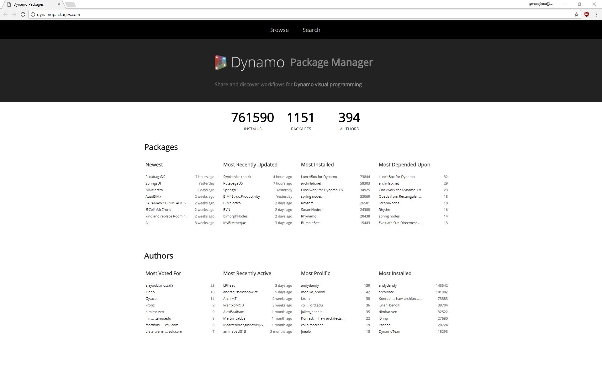 package manager in the browser