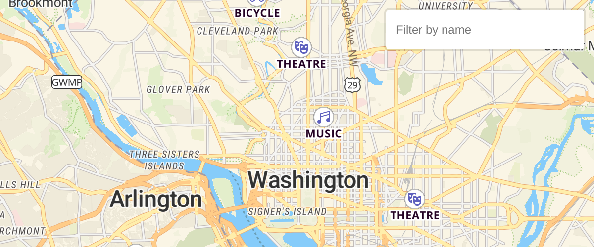 Filter symbols by icon name by typing in a text input.