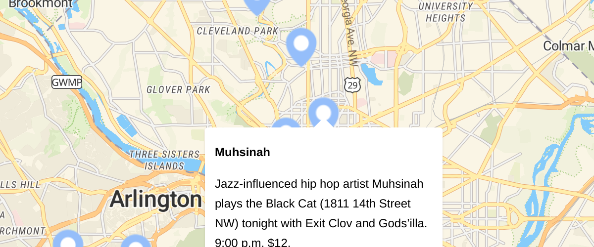 When a user hovers over a custom marker, show a popup containing more information.